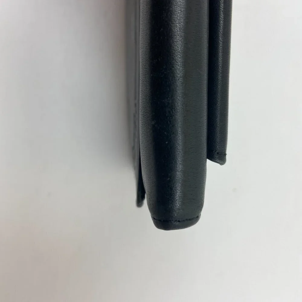 Vintage Black Leather Wallet Coin Cards